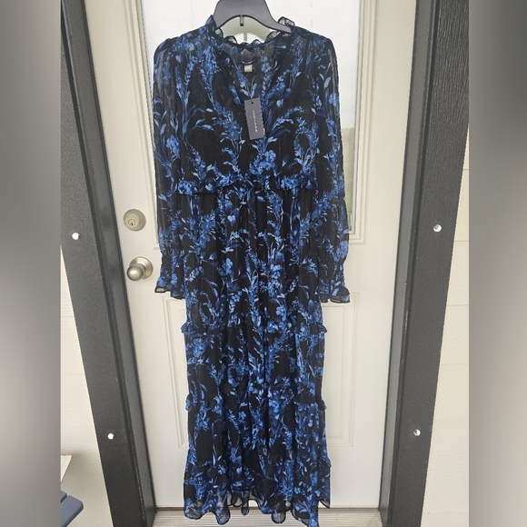 $159 Tommy Hilfiger Provincial Floral Chiffon Ruffled Dress Sz 4 Tiered New Mesh - Picture 2 of 15